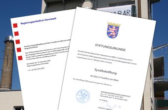 Die Urkunde vom RP Darmstadt: Syndikatstiftung ist anerkannt