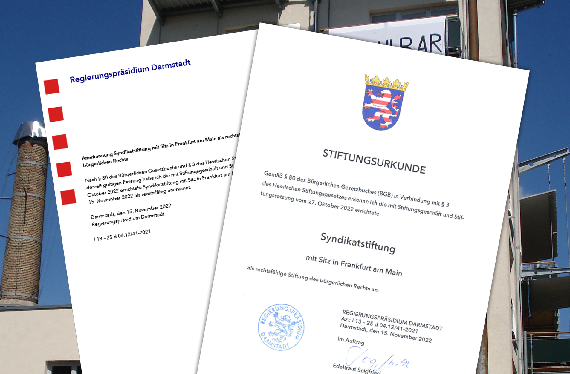 Die Syndikatstiftung ist anerkannt